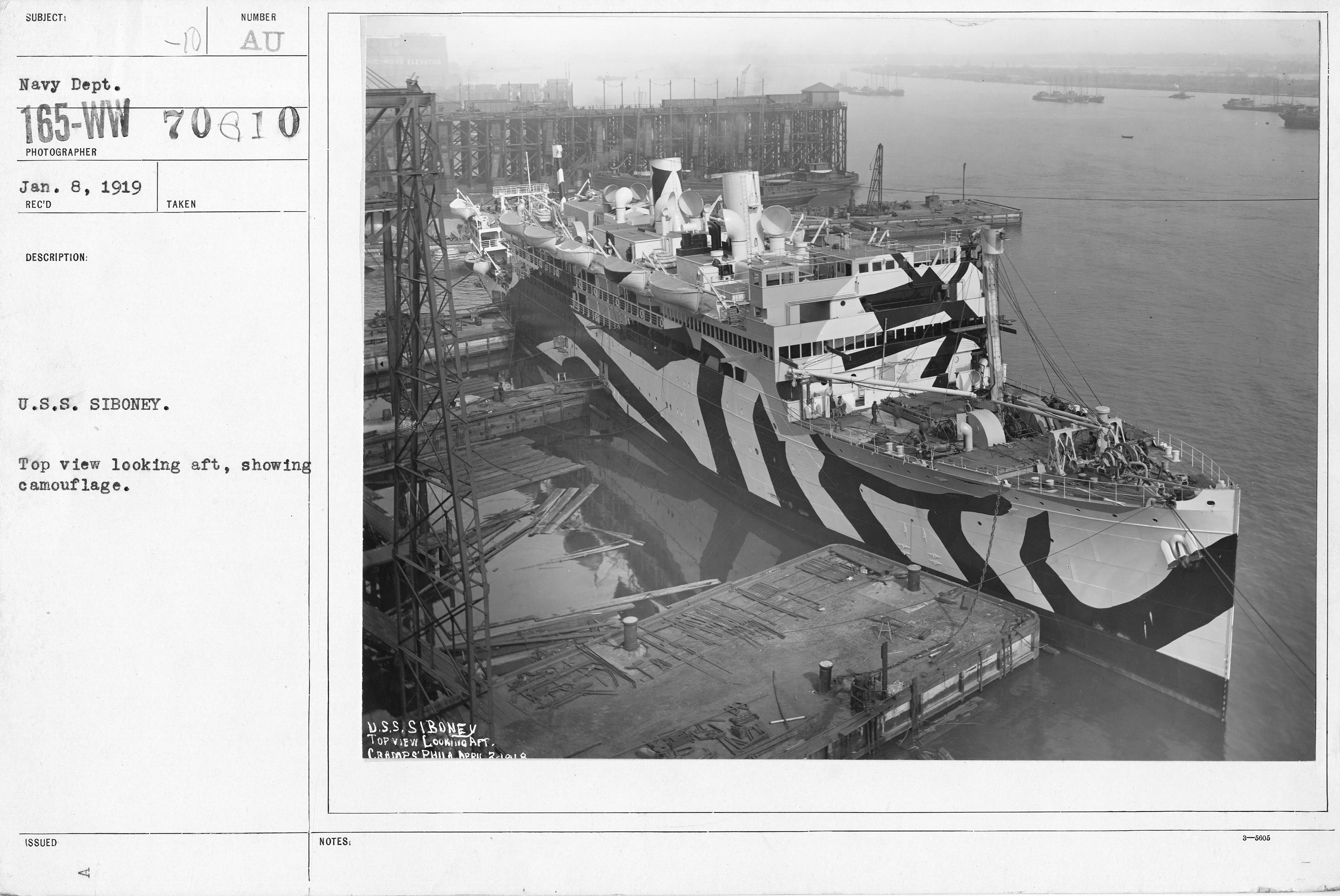 Top view of the U.S.S. Siboney