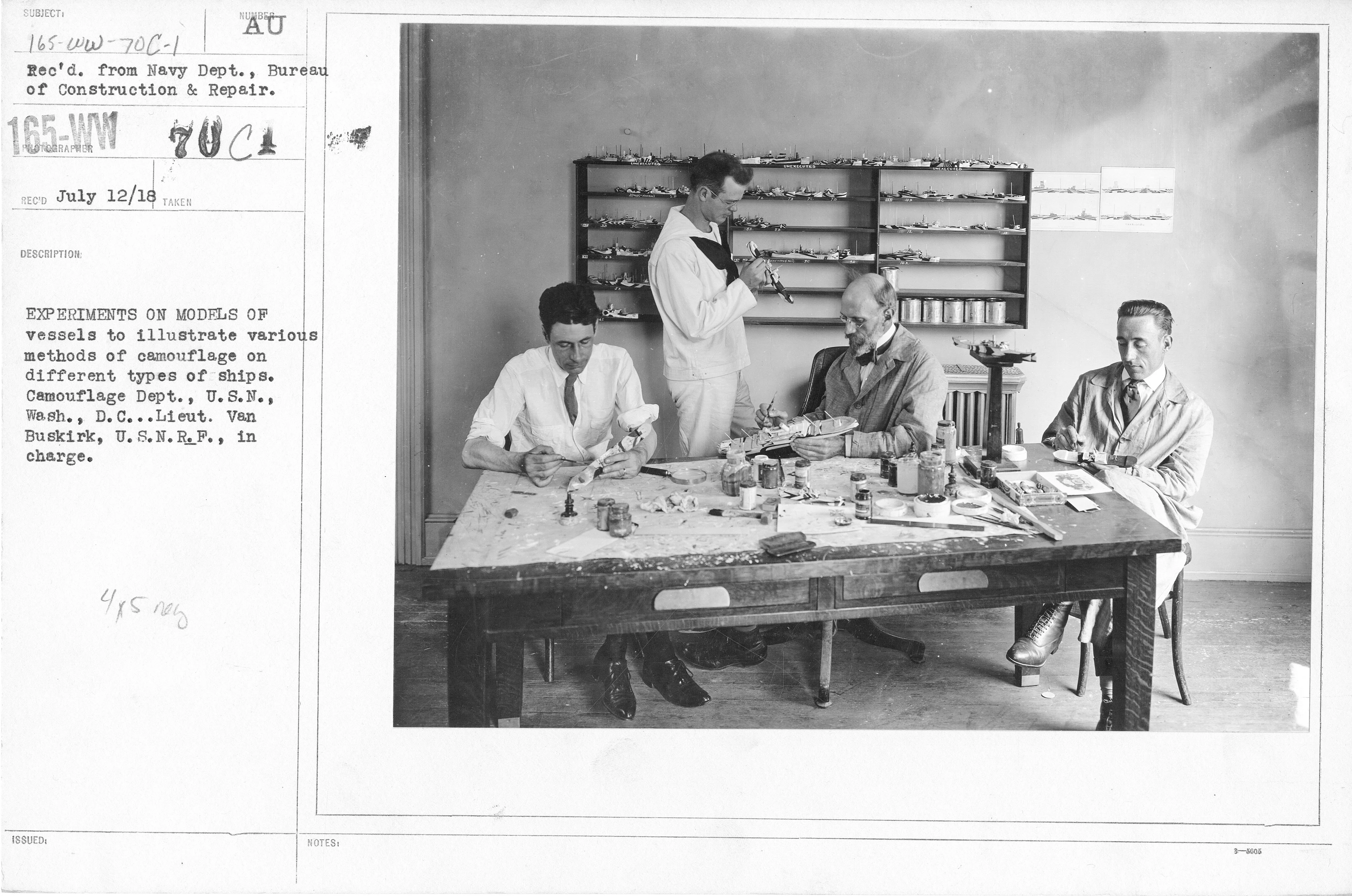 Camouflage Department making models of vessels