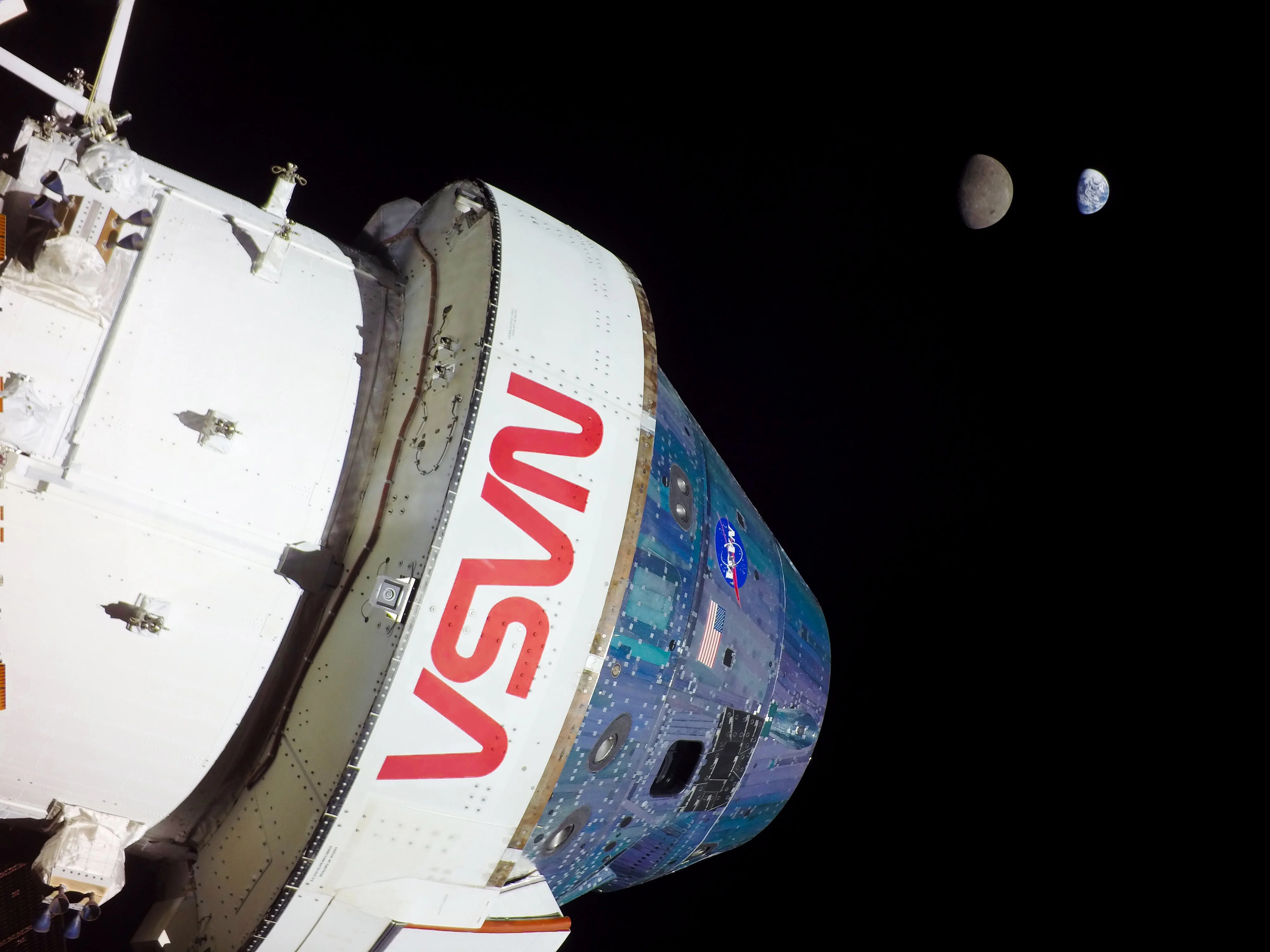 The Orion spacecraft during the fifth day of the Artemis 1 mission on Nov 20, 2022