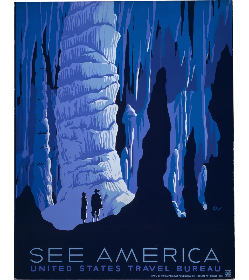 SEE AMERICA - States Travel Bureau WPA Poster