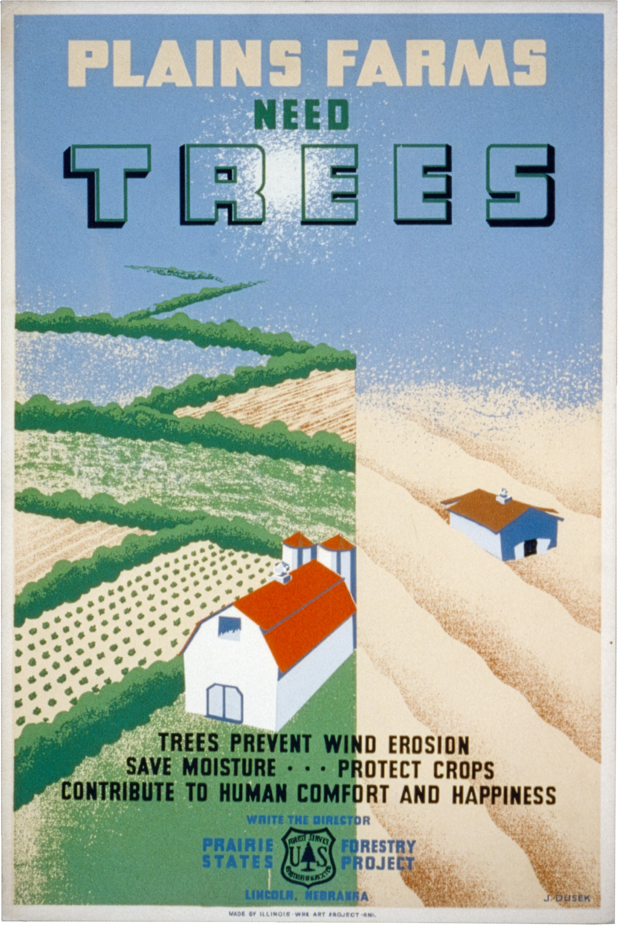 Plains Farms Need Trees WPA Poster